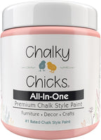 Chalky Chicks All-in-One Chalk Paint for Furniture or Cabinet - 8 Fl Oz - Matte Finish Sweet 16 (Pink) for Metal, Wood Furniture Paint - No Sanding All-in-One for Home Decor & Crafts, USA Made