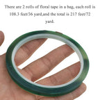 HAHIYO Clear Green 0.25Inch (217Feet/72Yard Total) 2Rolls Floral Tape Waterproof Florist Tape Flower Wrap Adhesive Waterproof Decorative Tape for Bouquet Stem Wrapping Flower Arranging Floral Craft