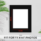 15 Pack 20x16 Black Picture Mats, Frame Mattes for 11x14 Pictures Display Photo Frame Mat Core Bevel Cut Mat Board Show Kit for Photos, Prints, Artworks