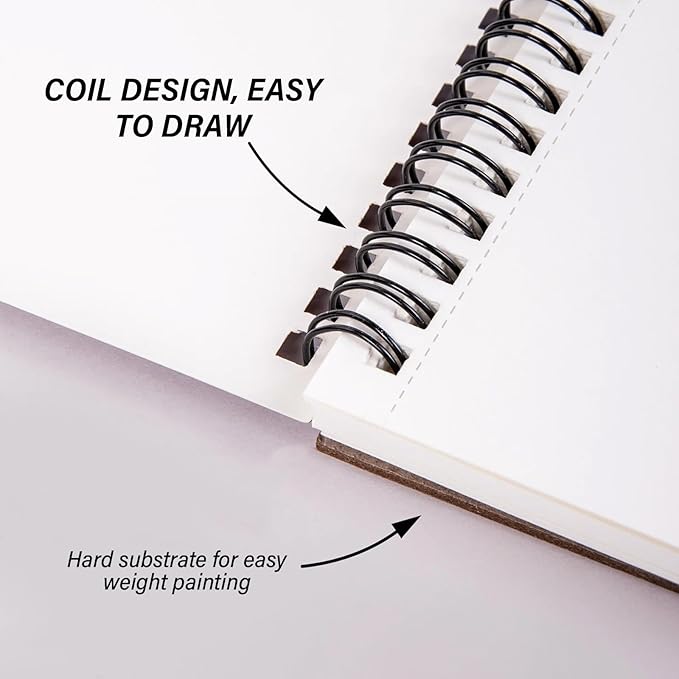 Cabreche Cute Sketchbook Top Spiral Bound Sketch Pad, 9 x 12 inch,100GSM Thick Paper,50 Sheets 100 Pages,Art Sketch Book Artistic Writing Drawing Paper for Girls Women Beginners-Flower Cat