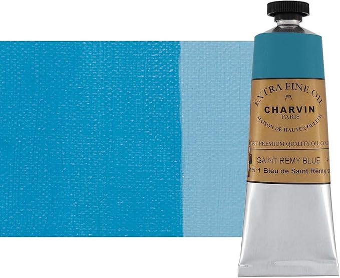 Charvin Extra Fine Oil Paint, Saint Remy Blue 60 ml - Triple-Milled, Rich Texture, Poppy Oil-Based, Light-Fast, Handmade, Archival Quality
