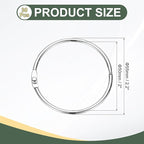 PATIKIL 2" x 2.2" Loose Leaf Binder Rings, 30 Pcs Metal Book Rings Nickel Keychain Ring for Paper Index Cards Flash Card Notebook Rings Office Home Book Binder, Silver Tone