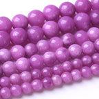 36PCS 12MM Purple Jade Beads Stone Beads Energy Healing Beads for DIY Jewelry Bracelet Necklace Making for Jewelry Making15Inch
