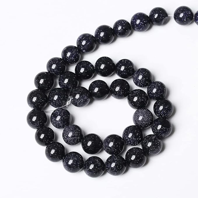 90PCS 4mm Starry Blue Sandstone Gemstone Beads Beads Natural Stone Round Loose Beads for Jewelry Making DIY Bracelet Necklace 15" Inch(Blue Sandstone, 4mm)