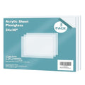 Egofine Plexiglass Sheets Acrylic Sheets 3 Pack of 24x36’’ 0.04 Thick Clear Plastic Cast Transparent Plexi Glass for Crafting Projects, Replacement Picture Frame Glass, DIY Display, Easy to Cut