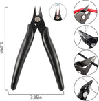YaeCCC 10 Pack Wire Cutters Black Diagonal Cutting Pliers for Electronic, Model, Jewelry Making, 170 Flush Cutter 5 inch