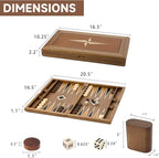 GSE Games & Sports Expert Premium Wooden Folding Inlay Backgammon Board Set, Classic Traditional Strategy Board Games (Star- 17 Inches)
