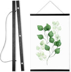 WITCOLOR Magnetic Poster Hanger, 17x11 17x24 17x17 Poster Frame Wood Wooden Magnet Print Posters Dowel Scroll Hanger Hangers Hanging Kit for Walls Map Canvas Artwork (Black Wood, 17", 1 Pack)