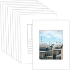 MBC Mat Board Center, 10 Pack 12x16 for 8x10 White Picture Mats Frame Mattes, Bevel Cut, Acid Free, 4-ply Thickness