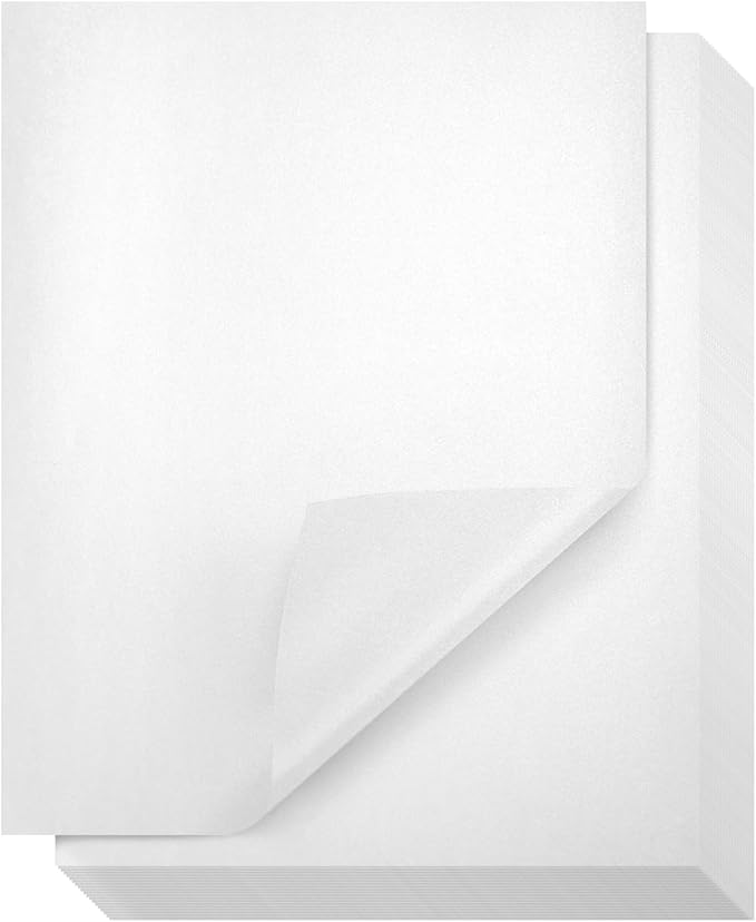 Metallic Shimmer Paper Sheets - White, 8.5 x 11 In, 110 GSM, 96 Sheets, Double-Sided - Invitations & Crafts, Printer-Friendly, Scrapbooking & DIY Projects