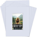 Falling in Art 5 Pack Acid Free 8x10'' White Picture Mats Board Show Kit for 4x6'' Photos, 4-Ply Beveled Pre-Cut Photo Mats with Backing Board for Frames, Artwork and Prints