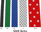 Polka Dot Grosgrain Ribbon 25 Yard Each Roll 100% Polyester (1", Coffee)