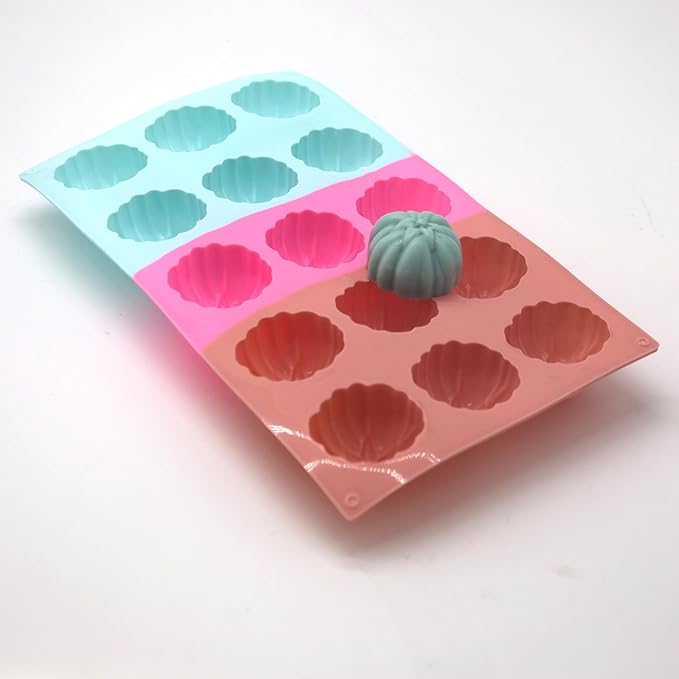 X-Haibei Fall Persimmon Fruit Silicone Mold - 15 Cavity for Soap, Cake, Chocolate, Jello, Resin - Realistic Detailed Design, Food Grade Flexible Bakeware Pan - 2.5oz per Cell