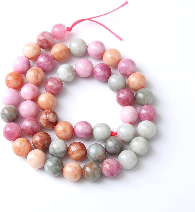 45pcs 8mm Natural Alashan Rainbow Agate Stone Beads for Jewelry Making DIY Bracelet Necklace Accessories 15" Energy Healing Power Stone Beads(8mm, Alashan Rainbow Agate)