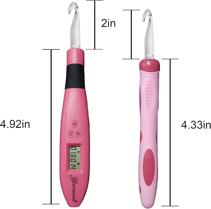 Yarniss 17 Size Counting Crochet Hooks Set, Light Up Crochet Hooks for Stitch & Row Counter