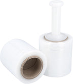 PSBM Mini Stretch Wrap with Handle, 12 Pack, 4 Inch x 650 Feet, 100 Gauge, Clear, Small Plastic Cling Film for Pallets Moving Storing