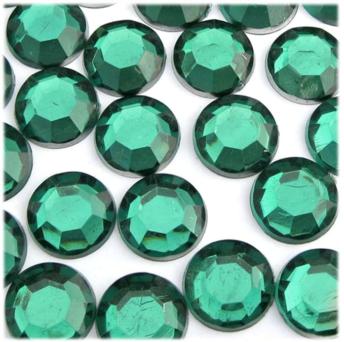 The Crafts Outlet 72pc Rhinestones Round 20mm - Flatback Emerald Green EGR