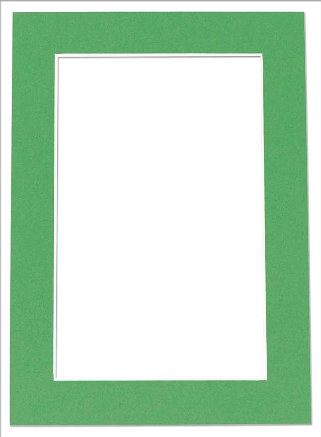 8x10 Mat for 6x8 Photo - Precut Bright Green Picture Matboard for Frames Measuring 8 x 10 Inches - Bevel Cut Matte to Display Art Measuring 6 x 8 Inches - Acid Free ONE MAT
