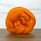 Revolution Fibers Merino Wool Roving | Premium Combed Wool Top | 22 Micron, Perfect for Felting Projects, Spinning, Wall Hangings and Tapestry (Clementine)
