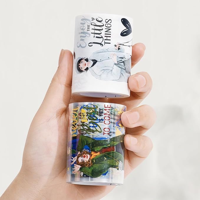 WT Fiery Dream Wide Washi Tape, Single Roll, Original Designs, Modern Fashion Girls Figures Decorative Adhesive Tape for Journaling, Scrapbooking, Bujo Planners, DIY Crafts
