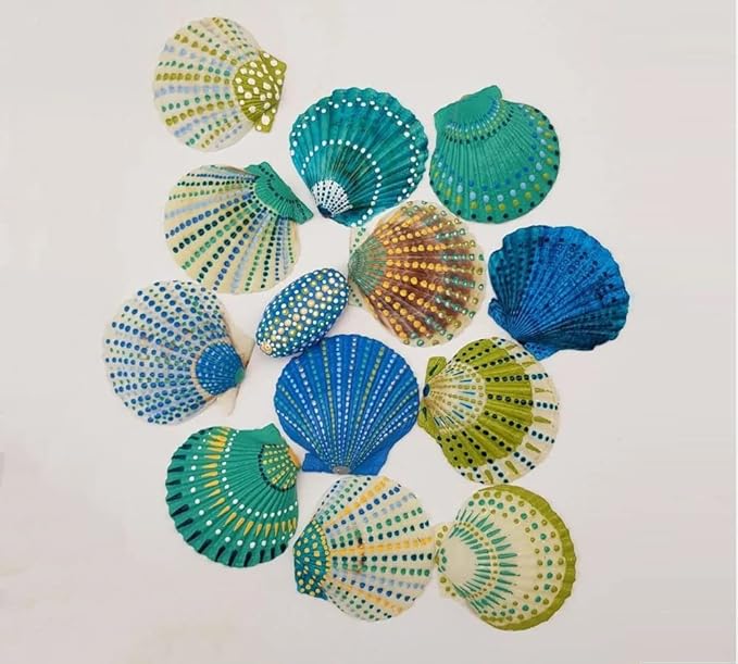 21Pcs Natural Scallop Sea Shells,Ocean Beach Seashells Perfect for Home Decoration, Art Craft, Vase Filler Fish Tank,Lion's Paw Baking Shells,Baking Shells for Serving Food (2.7-3.2inch)
