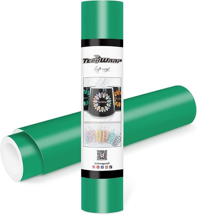 TECKWRAP Permanent Adhesive Vinyl 12" x 10ft, Matte Kelly Green