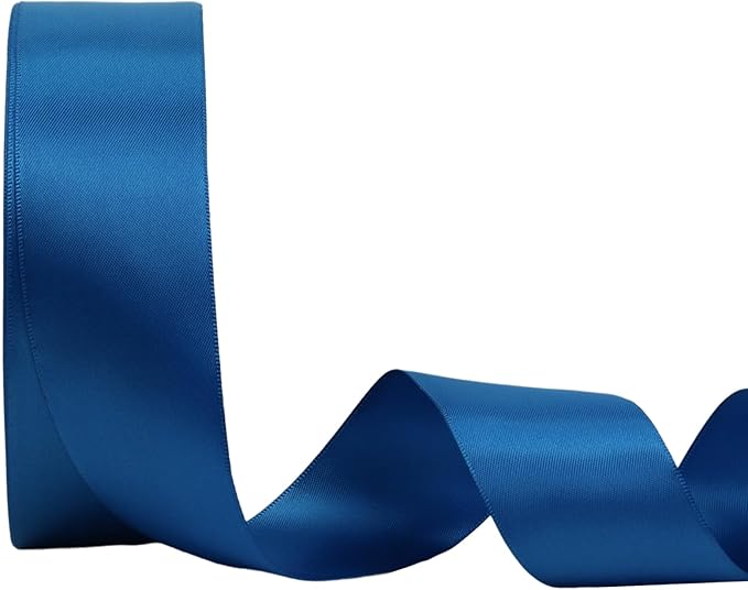 LaRibbons 1 1/2 Inch 50 Yard Double Faced Satin Ribbon,Royal Blue Satin Craft Fabric Ribbon for Gift Wrapping Floral Bouquets Wedding Party Decoration