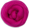 Revolution Fibers Dyed Corriedale Wool | 8.2 Ounces of Premium Combed Wool Top | 26 Micron, 100% Pure Corriedale Wool Roving, Ethically Sourced (Raspberry)