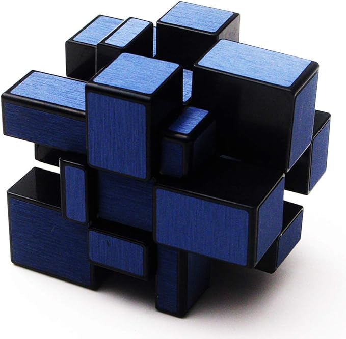 TANCH QIYI Mirror Speed Cube 3x3 Dysmorphism Magic Cube Puzzle Toy Blue