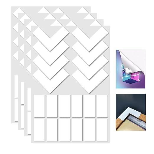 Double Sided Tape Heavy Duty, Sticky Tack Poster Stickers Picture Hanging Adhesive Strips, No Tools Wall Hanging Strips, Damage Free Clear Pre-Cut Mounting Tape, No Trace Removable Mounting Putty (80)