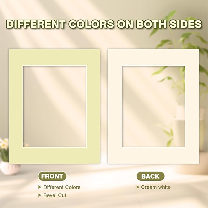 Egofine 14 Packs Picture Frame Mats, 5x7 Picture Mats for 4x6 Photos, Acid-Free Mixed Colors Pre-Cut Photo Board for Photos, Prints, Artworks