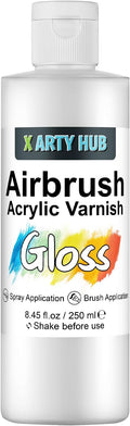 Acrylic Varnish Gloss 8.45 fl oz / 250 ml, Anti-Yellowing/Fading/Cracking Acrylic Paint Sealer, Waterproof, Stain & Moisture Resistant Coating, Brushable and Sprayable