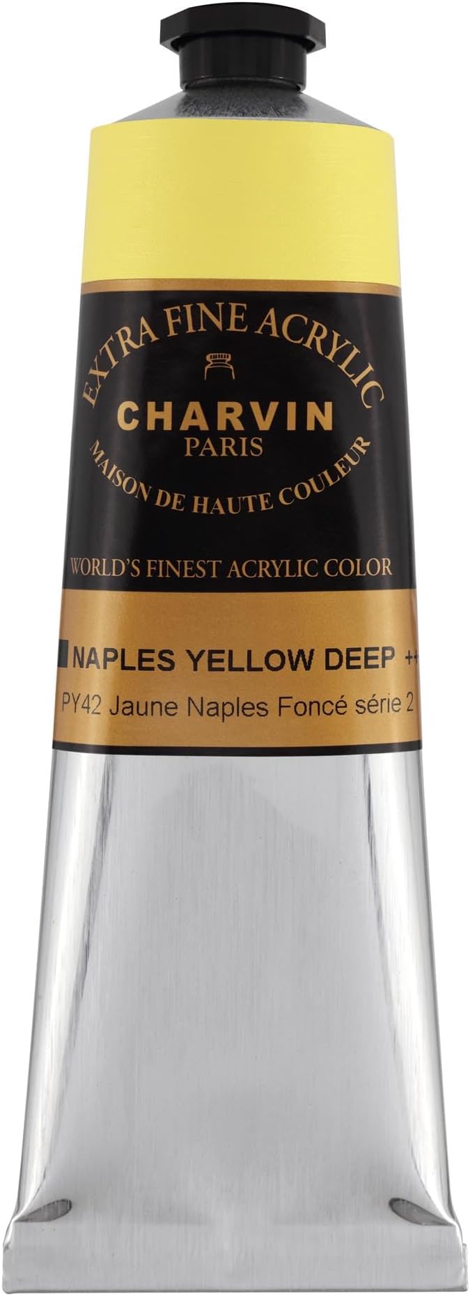 Charvin Extra Fine Professional Artist Acrylic Paint Colors, Nature Themed Hues, 150ml Naples Yellow Deep