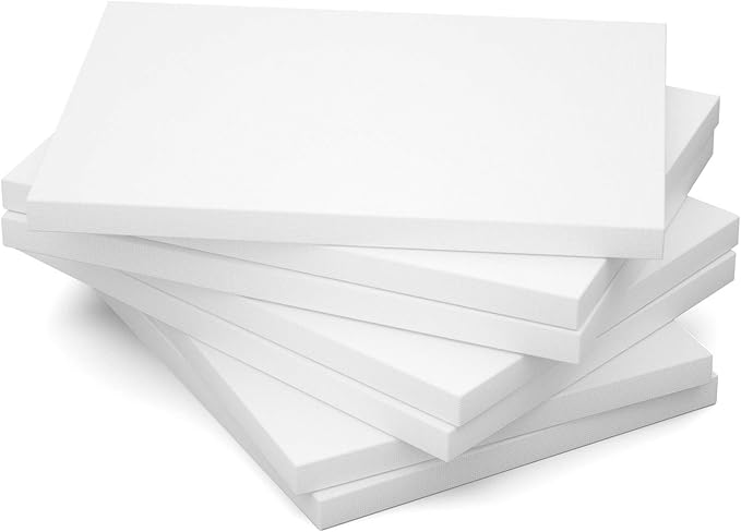 GOTIDEAL Stretched Canvas, 11x14 Inch Set of 7, Primed White - 100% Cotton Artist Canvas Boards for Painting, Acrylic Pouring, Oil Paint Dry & Wet Art Media