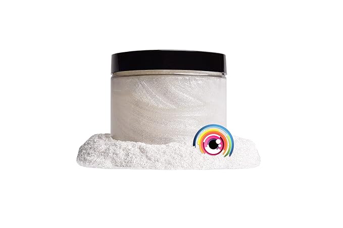 Eye Candy Premium Mica Powder Pigment “Glimmer White” (25g) Multipurpose DIY Arts and Crafts Additive | Woodworking, Bath Bombs, Resin, Epoxy, Soap, Nail Polish (Glimmer Ghost White, 25G)