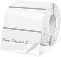 1.25" x 2.25" Transparent Thermal Label Stickers,Waterproof Thermal Printer Sticker Labels for Gift Wrapping, Self-Adhesive Name Price Tag DIY Custom Logo Design (500 pcs,Clear)