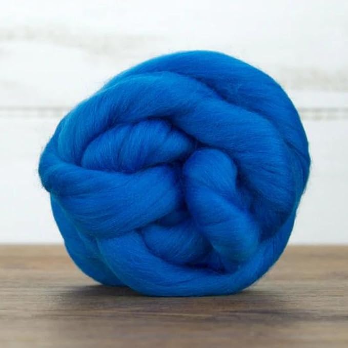Revolution Fibers Merino Wool Roving | Premium Combed Wool Top | 22 Micron, Perfect for Felting Projects, Spinning, Wall Hangings and Tapestry (Mediterranean)