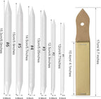 CAMATTO 14 PCS Blending Stumps and Tortillions Paper Art Blenders Tool with Sandpaper Pencil Sharpener Pointer Compressed Charcoal Sticks for Student Artist Charcoal Sketch Drawing Shading