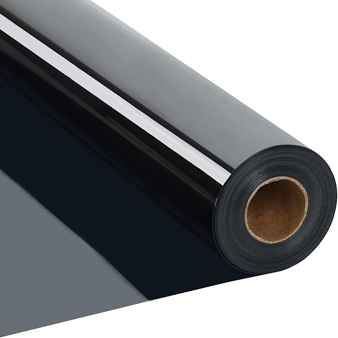 RENLITONG Black Iron on Vinyl 12Inch by 20ft Roll HTV Heat Transfer Vinyl for T-Shirt HTV Rolls for All Cutter Machine - Easy to Cut & Weed for Heat Transfer Design
