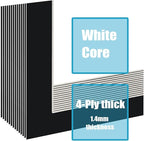 Egofine 11x14 Black Picture Mats Pack of 11, Frame Mattes for 8x10 Pictures, Acid Free, 1.2mm Thickness, with Core Bevel Cut