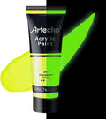 Artecho Glow in the Dark Paint, Neon Yellow Paint (120ml / 4.05oz) Tubes, Art Craft Paints for Canvas, Rock, Stone, Wood, Fabric, Art Supplies