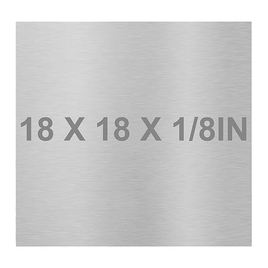 6061 T651 Aluminum Sheet Metal 18 x 18 x 1/8 (0.125”) Inch Flat Plain Aluminum Plate Covered with Protective Film, Heat Treatable Rectangle 3MM Aluminum Metal Plate for Crafting, Industrial