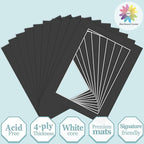 MBC Mat Board Center, 10 Pack 11X14 for 8X12 Black Picture Mats Frame Mattes, Bevel Cut, Acid Free, 4-Ply Thickness