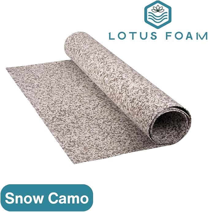 LotusFoam Large 3mm EVA Foam Sheet - 44"x 85" High Density Foam 130 kg/m3 for Cosplay, Costumes, Crafts, Flooring, Outdoor Use - 35 Colors (Snow Camo) - Snow Camo