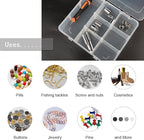 9 Grids 2 Pack Plastic Storage Compartment Organizer Container with Adjustable Dividers for Crafts, Earrings, Screws, Nail, Pins and More (2)