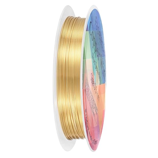 0.5 mm/24 Gauge Copper Wire for Jewelry Making, 20.3FT Copper Beading Craft Wire for Jewelry/Weaving/DIY Crafting/Planting, Color-Retaining [6.2M, KC-Gold]