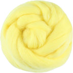 3.53oz Wool Roving Yarn, Fiber Roving Wool Top, Needle Felting Supplies, Pure Wools, Chunky Yarn, Spinning Wools for Needle Felting Wet DIY Hand Spinning (Light Yellow)
