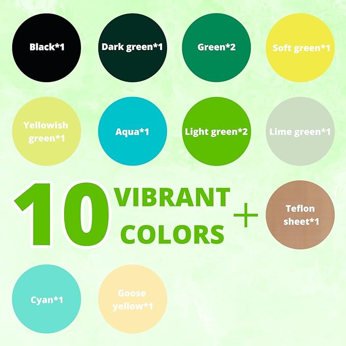 HTVRONT Green Heat Transfer Vinyl Green - 13 Pack HTV Vinyl Sheet 12 Assorted Colors Iron on Vinyl Compatible with Cricut Cutting Machine - Easy to Cut & Weed for Heat Vinyl Design