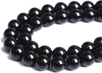 4mm 186pcs Natural Black Agates Onyx Stone Beads Smooth Round Loose Spacer Beads for Jewelry Making DIY Bracelets 32" 2 Strands