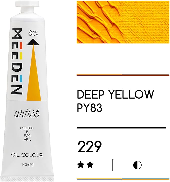 MEEDEN Artist Grade Oil Paint: Deep Yellow - 170ml/5.7oz Tube - Professional Art Paints for Canvas Painting